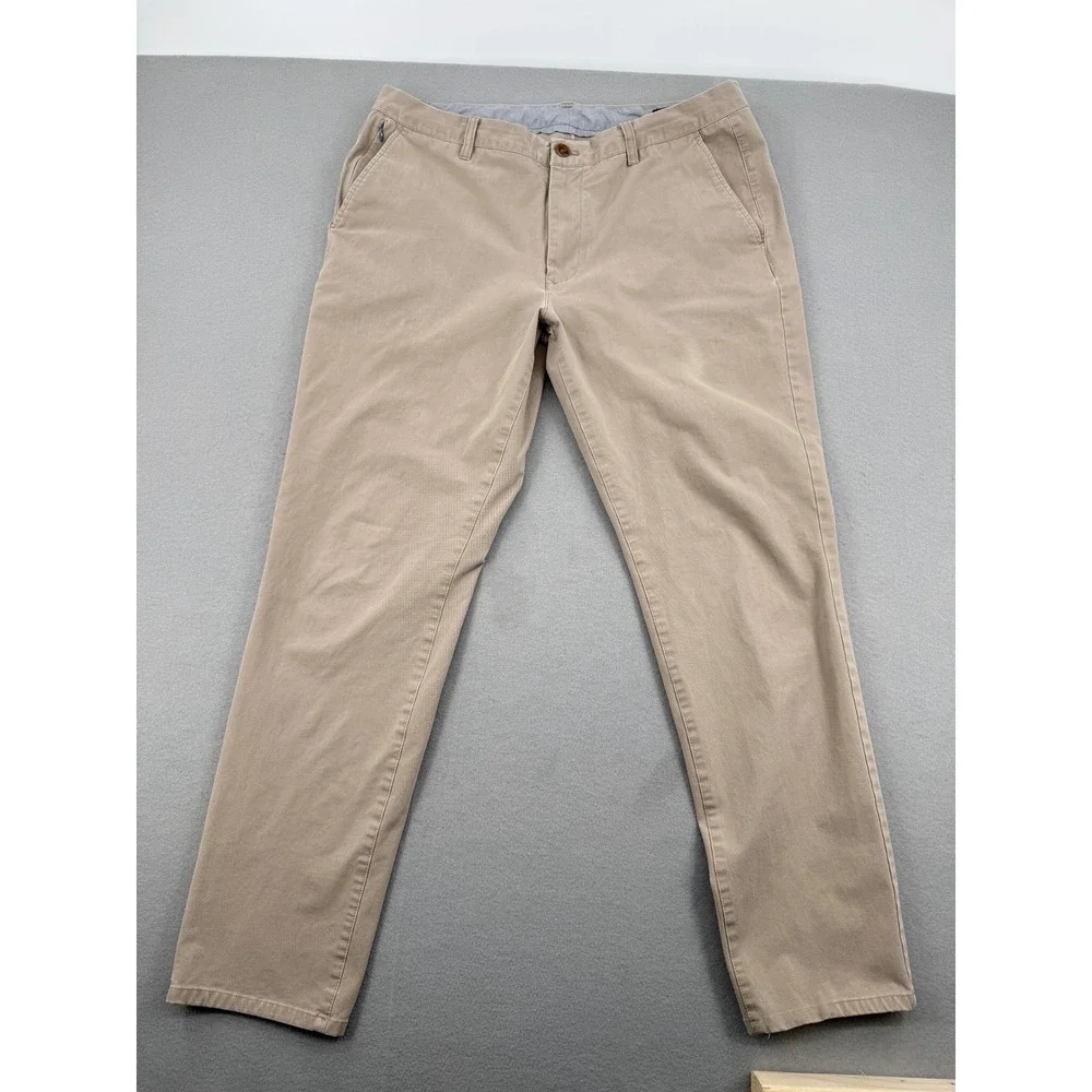Bonobos Mens 36x32 (36x31) Slim Taper Chino Pants Khaki Tan Preppy Casual